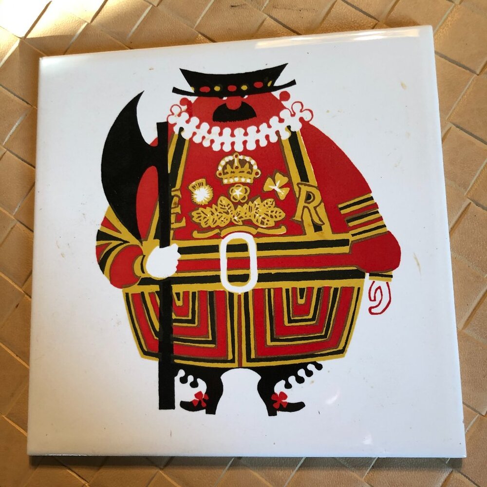 Kenneth Townsend Beefeater Tile from the London Series with Stamp on the Back 19